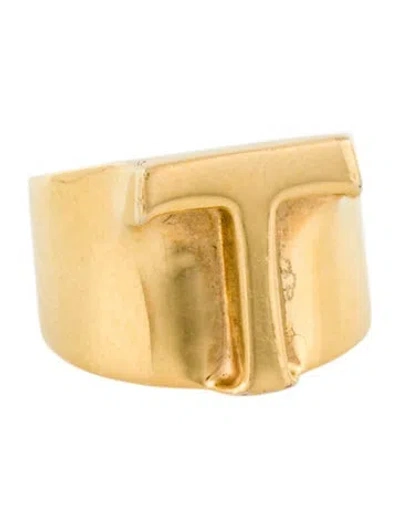 Pre-owned Chloé Alphabet "t" Band Ring In Multi