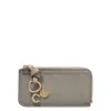 Chloé Chloe Alphabet Tri-fold Compact Wallet In Grey