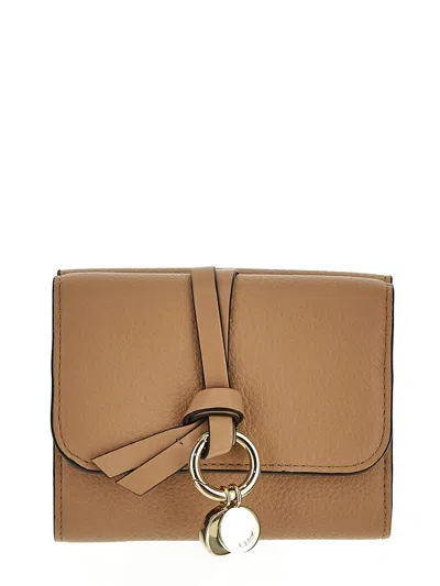Chloé Alphabet Tri-fold Wallet In Brown