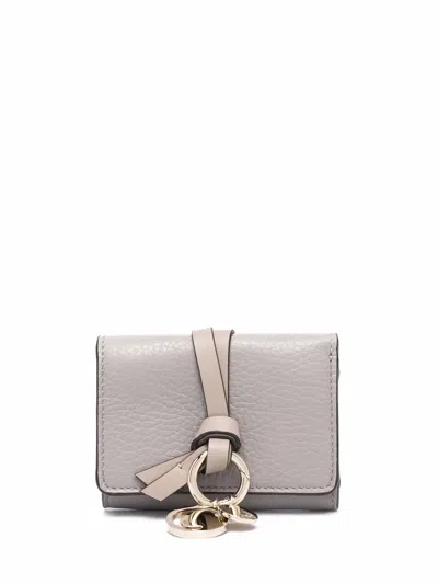 Chloé Alphabet Tri-fold Wallet In Grey