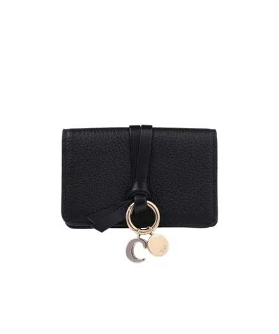 CHLOÉ CHLOÉ LOGO-CHARM FOLDOVER TOP WALLET