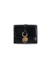 Chloé Portefeuille Compact À Trois Volets Alphabet Femme Noir Taille Onesize 100% Cuir De Veau In Black