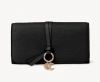 Chloé Alphabet Flap Wallet In Grained Leather In Black