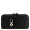 Chloé Chloe Alphabet Long Zipped Leather Wallet In Black