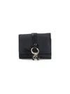 Chloé Chloe Tri-fold Alphabet Compact Leather Wallet In Black  