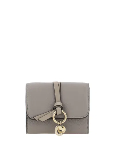 Chloé Alphabet Wallet In Cashmere Grey