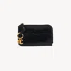 Chloé Alphabet Wallet In Croco-effect Leather Black Size Onesize 100% Calf-skin Leather In Black