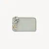 Chloé Alphabet Wallet In Grained Leather Blue Size Onesize 100% Calf-skin Leather In Blue