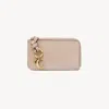 Chloé Alphabet Wallet In Shiny Leather Beige Size Onesize 100% Calf-skin Leather In Beige