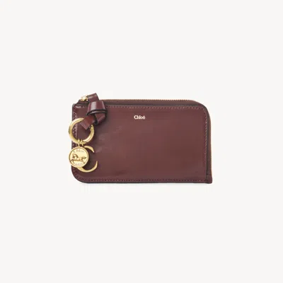 Chloé Alphabet Wallet In Shiny Leather Brown Size Onesize 100% Calf-skin Leather
