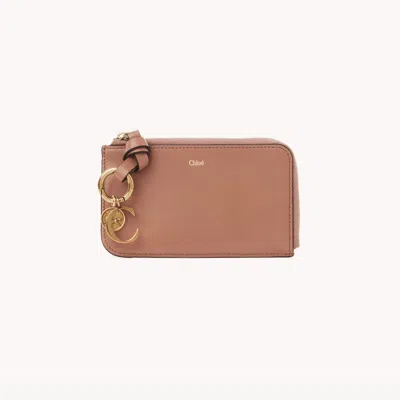 Chloé Alphabet Wallet In Shiny Leather Orange Size Onesize 100% Calf-skin Leather