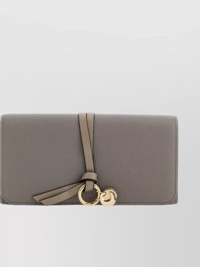 Chloé Alphabet Wallet With Decorative Ring Detail In Gray