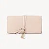Chloé Alphabet Wallet With Flap In Grained Leather In Pink
