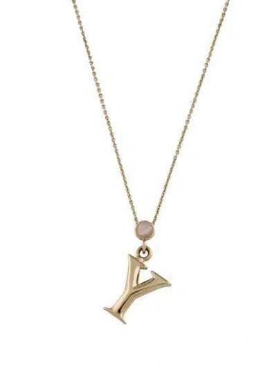Pre-owned Chloé Alphabet Y Pendant Necklace, 25.75" In Pink/silver