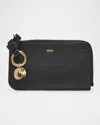 Chloé Chloe Alphabet Leather Card Case In Black