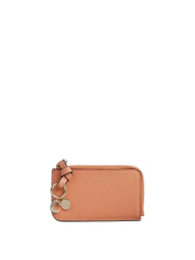 Chloé Alphabet Zipped Wallet In Orange