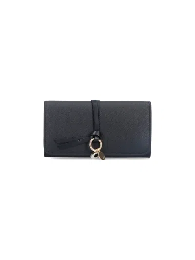 Chloé Fold-over Wallets Tassel Detail In Black