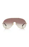 Chloé Aly Aviator Mask-frame Metal Sunglasses