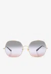 Chloé 59mm Rectangular Gradient Sunglasses