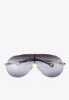 Chloé Gold Grey Metal Sunglasses In Gray