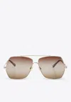 Chloé Aly Metal Square-framed Sunglasses