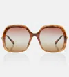 Chloé Aly Oversized Square Sunglasses In Gold