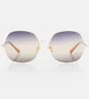 Chloé Aly Oversized Sunglasses In Multicoloured