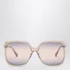 Chloé Aly Square-framed Sunglasses In Pink