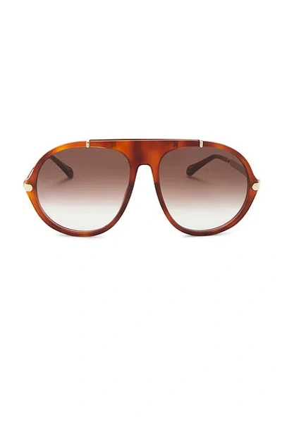 Chloé 58mm Gradient Round Sunglasses In Brown