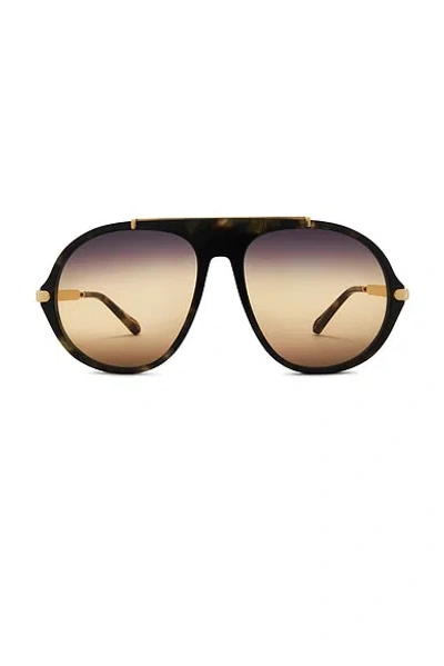 Chloé Aly Round Sunglasses In Black