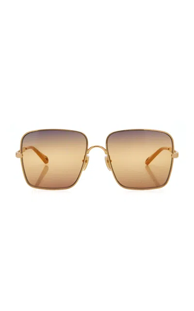 Chloé Aly Square-frame Metal Sunglasses In Brown