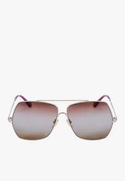 CHLOÉ ALY SQUARE SUNGLASSES
