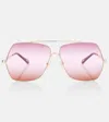 Chloé Aly Square Sunglasses In Red