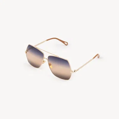Chloé Aly Sunglasses In Gold