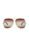 Chloé Aly Sunglasses In 골드 & 브라운