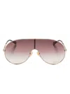 Chloé Rimmed Sunglasses With Gold Frame And Gradient Lenses In Gold