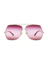Chloé Aly Sunglasses In Gold & Red