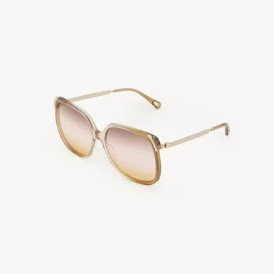 CHLOÉ ALY SUNGLASSES GOLD SIZE ONESIZE 100% ACETATE