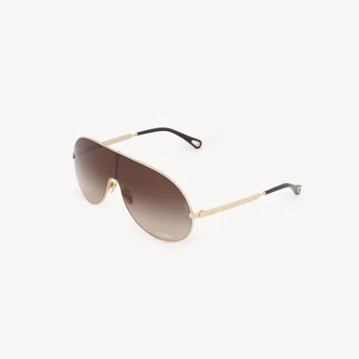 Chloé Aly Sunglasses Gold Size Onesize 100% Nickel