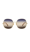 Chloé Aly Sunglasses In Metallic Gold