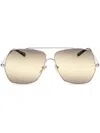 Chloé Silver Aviator Sunglasses In Silver