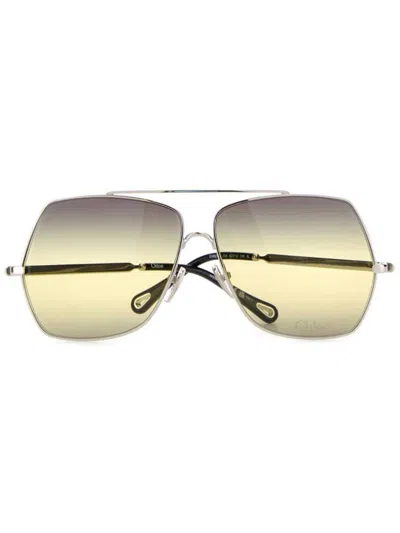 Chloé Aly Sunglasses In Metallic