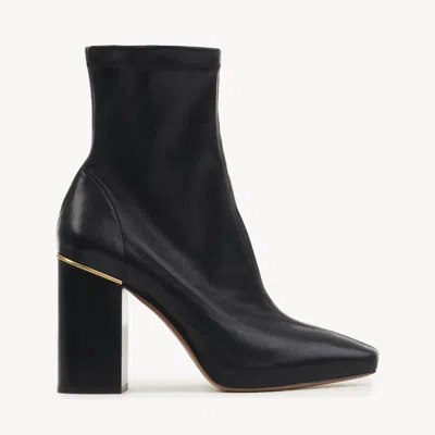 CHLOÉ BOTTINES À TALON AMBRE FEMME NOIR TAILLE 35 100% CUIR DE VEAU