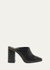 Chloé Ambre Calfskin Block-heel Mules In Black