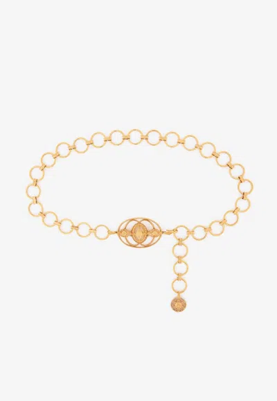 Chloé Amulet Round-links Belt In Gold