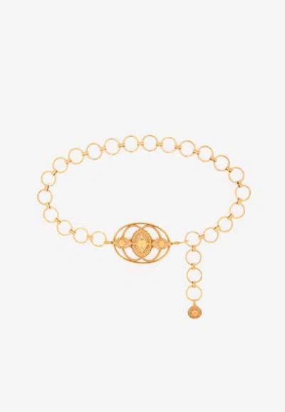 Chloé Amulet Round-links Belt In Gold