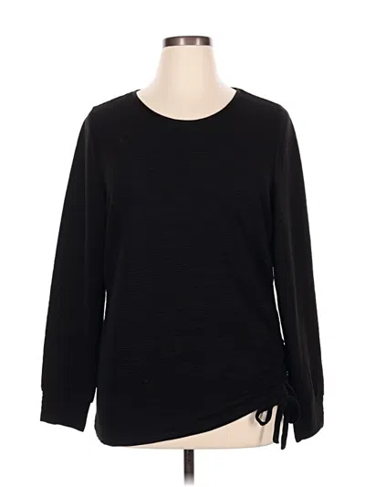 Pre-owned Chloe & Jasmine Long Sleeve Top Black Boatneck Tops