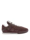 Chloé Kick Leather-trimmed Quilted Suede Sneakers In Brown