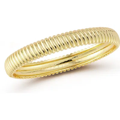 Chloe & Madison Chloe And Madison 10mm Ribbed Bangle Bracelet In Gold