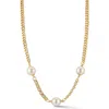 Chloe & Madison Chloe And Madison 11.7mm Cultured Pearl Station Chain Necklace In Gold